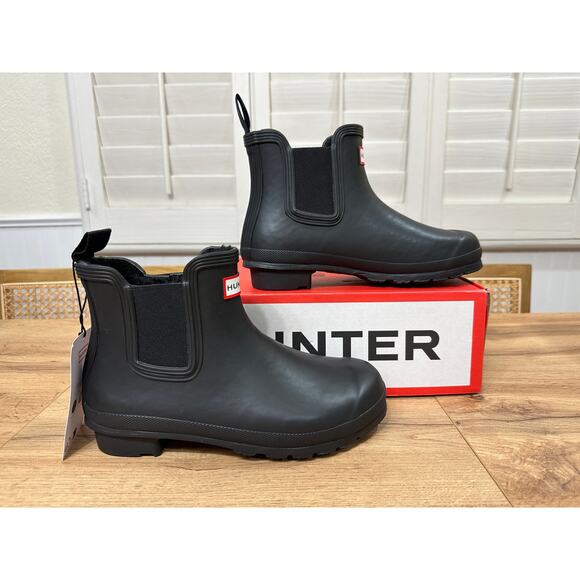 Hunter Women's Original Insulated Chelsea Rain Boots Black Size 8 NIB Waterproof - Picture 2 of 14